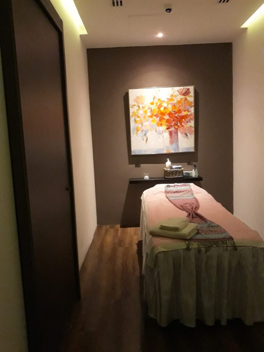 A private treatment room at the Home Glow Spa massage centre in Al Garhoud, Dubai